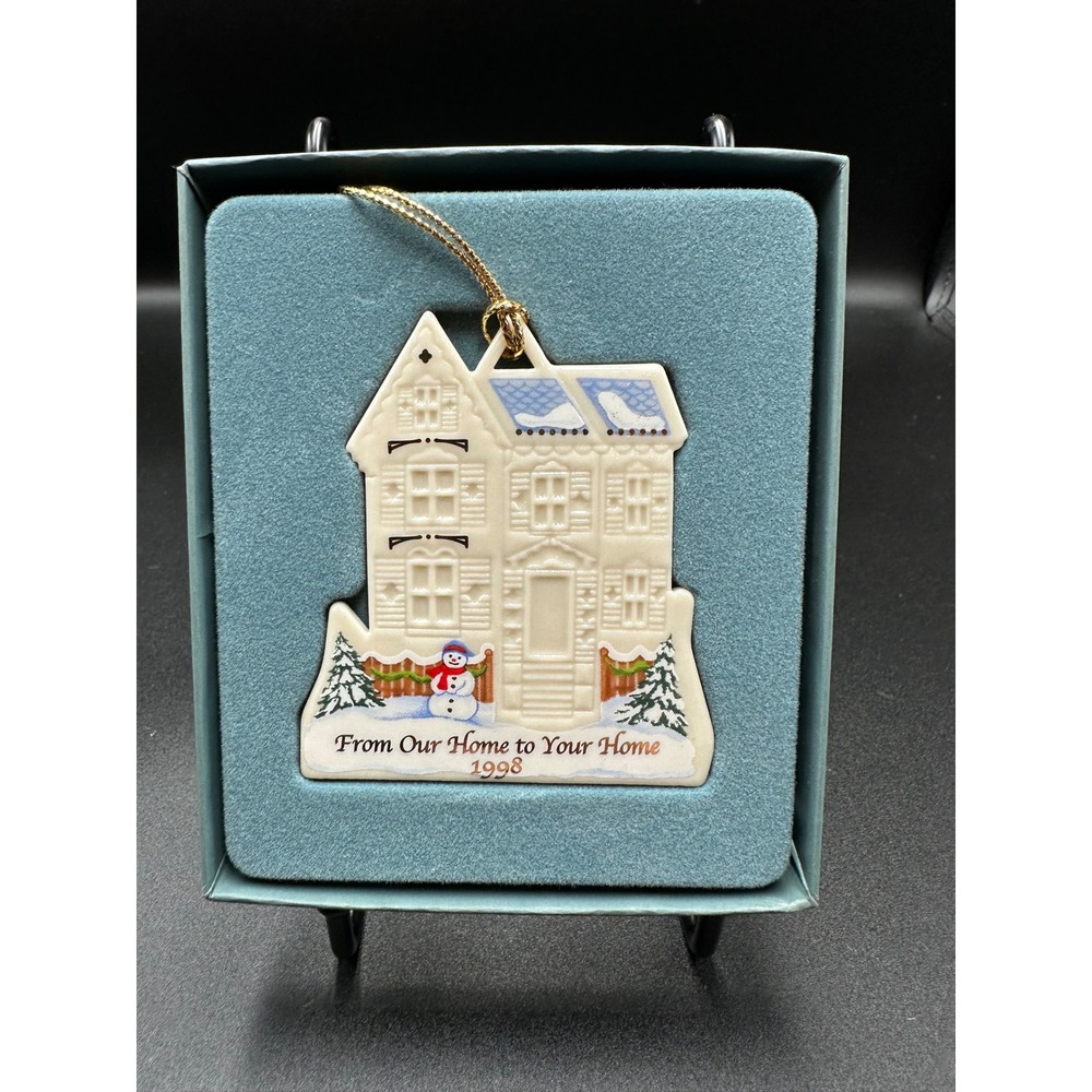 Lenox 1998 From Our Home to Your Home Porcelain House Ornament Snowman